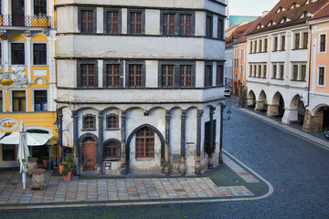 Fototapeta na wymiar Blick auf den Untermarkt in Görlitz, Sachsen, Deutschland