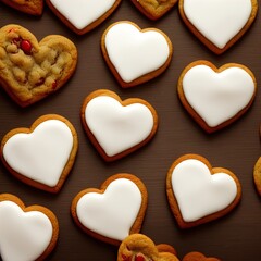 Naklejka na ściany i meble Heart shaped cookies. Perfect for articles on love of food, Valentines Day etc. 