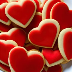 Heart shaped cookies. Perfect for articles on love of food, Valentines Day etc.	
