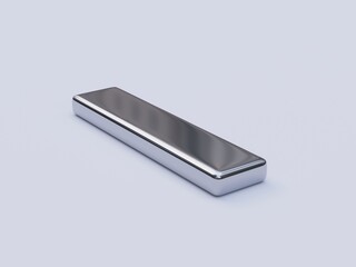 3d rendered single neodymium magnet bar