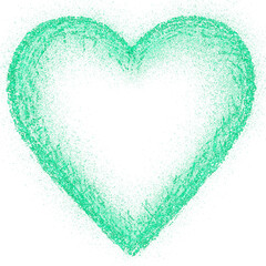 Fototapeta na wymiar Green glitter hand-drawn heart
