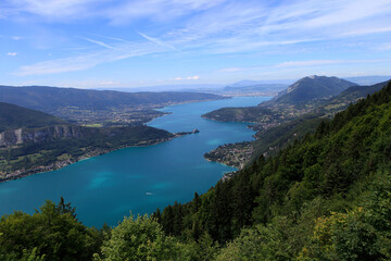 Naklejka na ściany i meble Lake of annecy, Alps mountains, France