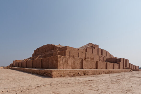 Side-view of the ancient ziggurat of Chogha Zanbil in Khuzestan province, Iran 