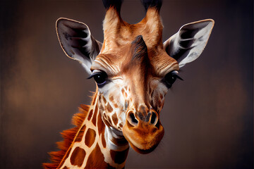 Portrait giraffe, generative AI