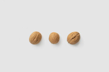 walnuts on a white background