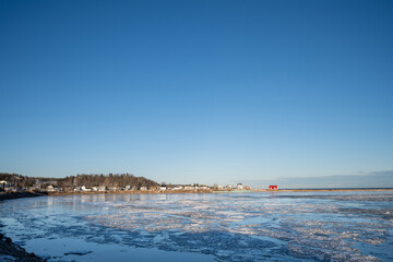 Escoumins Bay in winter on the north shore of the St. Lawrence River