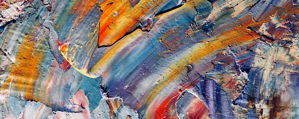 Color texture. Hand drawn oil painting on canvas. Abstract art background. Modern, contemporary art. Colorful canvas. Wall decor background	