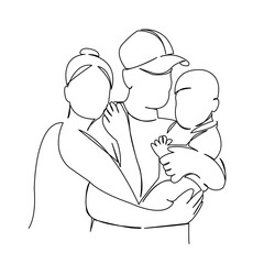 family mom dad and baby
