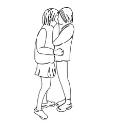 two girls kissing