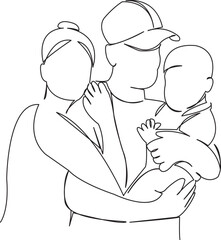 family mom dad and baby