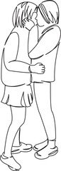 two girls kissing