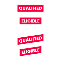 Eligible qualified employee academic education top icon label design sign vector