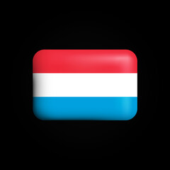 Luxembourg Flag 3D Icon. National Flag of Luxembourg. Vector illustration