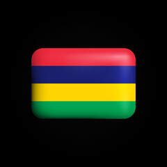 Mauritius Flag 3D Icon. National Flag of Mauritius. Vector illustration
