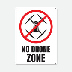 Prohibited use of drones sign. Vector illustrator