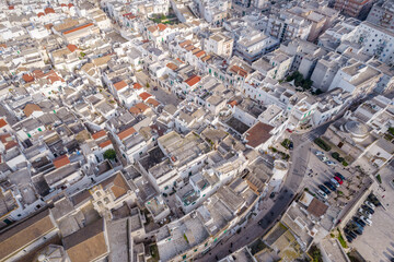 Vista aerea di Cisternino, nella valle d'itria in puglia
