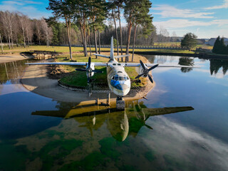 Soviet Union old plane remaining in Stare Olesno village