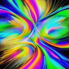 Abstract rainbow flowing waves