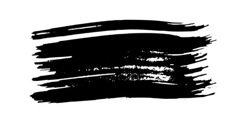 Black brush stroke on white background