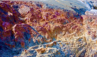 Iron mineral in bedrock on a rocky island