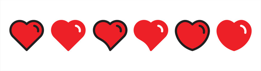 Heart icon. Heart icon collection. love heart simple style. Love heart icon sign and symbol. Vector illustration.