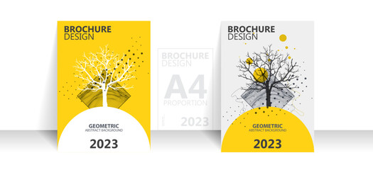 Brochure template flyer background for business design in A4 proportion.