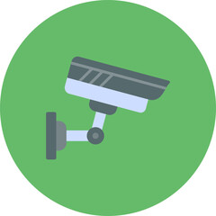 Surveillance Multicolor Circle Flat Icon