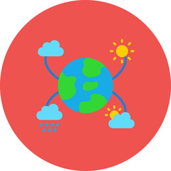 Climatization Multicolor Circle Flat Icon