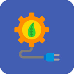 Green Energy Multicolor Round Corner Flat Icon