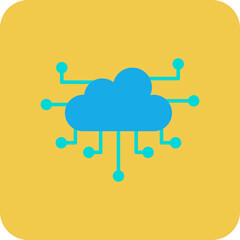 Obraz premium Cloud Computing Multicolor Round Corner Flat Icon