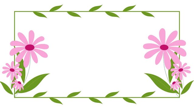 Animated frame of blooming flowers