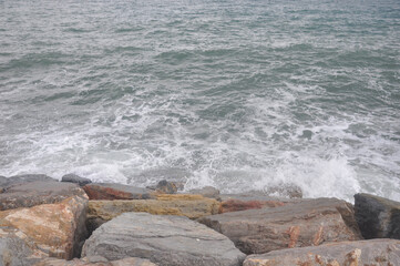 waves on the rocks