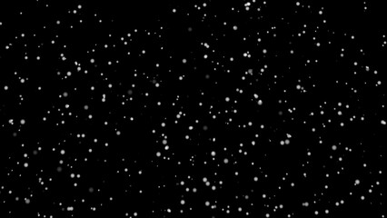 Cold winter snow falls on a dark background 3d animation 4k. Motion design cold snow is falling.