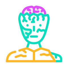 zombie evil color icon vector. zombie evil sign. isolated symbol illustration