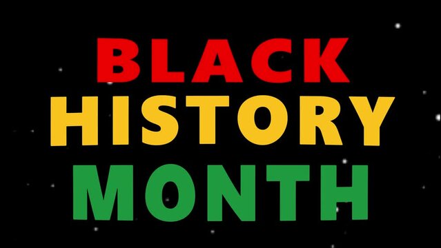 Black history month celebration colorful wavy text