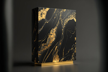 Black marble stone with golden fissure ,