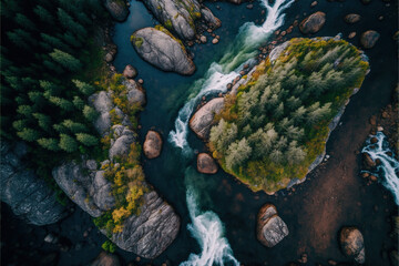 Drone Photography - Wild River (Generative Art)