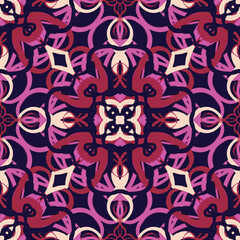 Fototapeta premium Arabesque mosaic ornament pattern. Symmetric authentic ethnic tribal backround. Antique texture for textile, print, design.