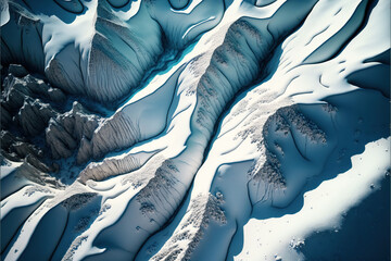 Obraz premium Drone Photography - Snowy Mountains (Generative Art)