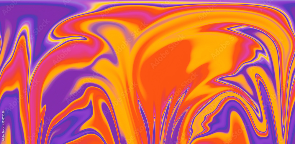 Poster Abstract neon background with colorful leaks in psychedelic style.