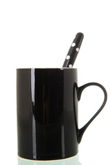 Black coffee mug