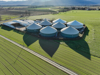 A modern biogas plant in the province of Cuneo in Piedmont. Italy 