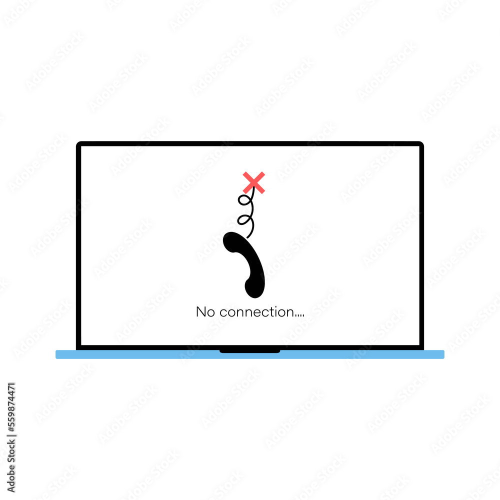 Poster no signal or lost connection. video call program window
