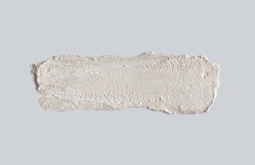 Oil and acrylic smear relief brushstroke blot on gray wall. Abstract texture canvas painting...