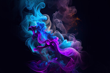 Abstract colorful smoke puff. Generative Ai