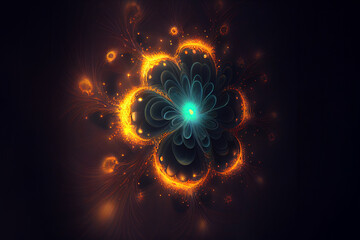 particle fractal background, Abstract flower, Generative Ai