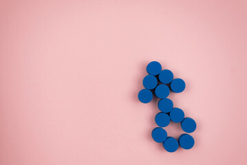 background for valentine's day pink and blue with symbols of man and woman