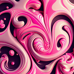 liquid pink swirl background. Generative Ai