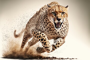 cheetah running  - obrazy, fototapety, plakaty