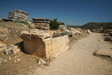 Tombs at Hierapolis Ancient City, Pamukkale, Denizli, Turkiye